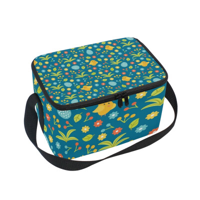 

ALAZA Insulated Lunch Box Chicken Flower Lunch Bag for Men Women Portable Tote Bag Cooler Bag