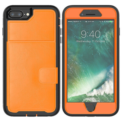 

MOONCAE Apple iPhone 6 Plus6s Plus Three Anti-Leather Card Holder Series - Orange