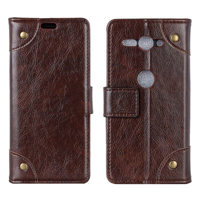 

MOONCASE Sony Xperia XZ2 Compact Copper Buckle Napa Leather Case - Coffee