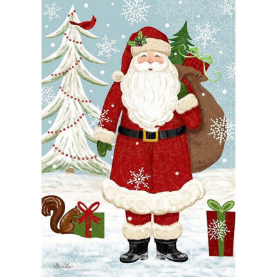 

Christmas Garden Flag Santa Claus Reindeer Snowman Pattern For Home Lawn Yarn Decor Winter Xmas Party Supplies