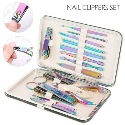 

15 In 1 Manicure Pedicure Set Nail Clippers - Stainless Steel Professional Pedicure Nail Scissors Grooming Kit Tools Gift