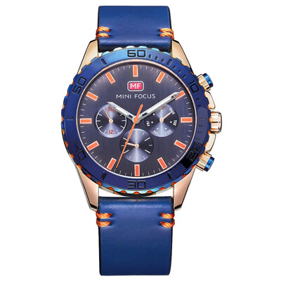 

BOFUTE Mens Watch Fashion Japanese Quartz Movement Luminous Waterproof Genuine Leather Watchband 0007G