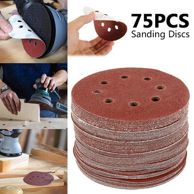 

75PCS 125mm Sanding Self-adhesive Sandpaper Suitable for Surface Grinding of Wood Tire Industry Professional Abrasive Tools