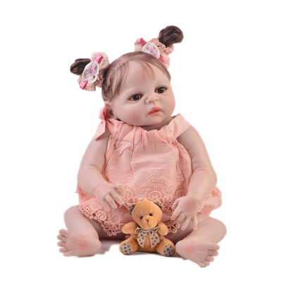 

Brown Eyes 23 Inch Lifelike Newborn Girl Baby Dolls Realistic Reborn Babies That Look Real Kids Birthday Xmas Gift