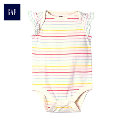

GAP flagship store basic cotton fun pattern butterfly sleeves jumpsuit 230705 color stripes 18-24M