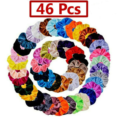 

46PCS Women Hair Scrunchies Velvet Elastics Hair Ties Scrunchy Bands