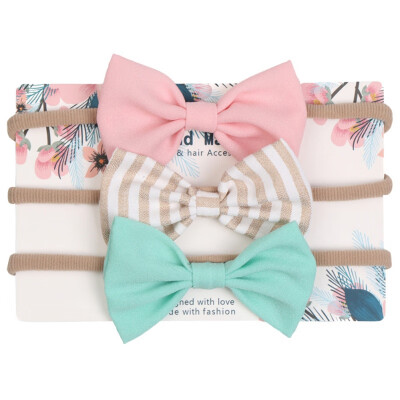 

2019 Fashion 3pcsset Baby Headband Bow Headwear Good Elastic Boy Girl Beanie Spring Autumn Childrens hair accessories