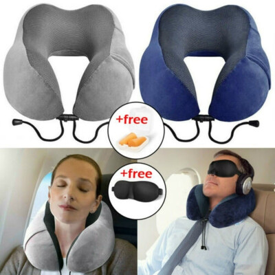 

New Travel Memory Foam Neck Pillow U-shaped Neck Support Cushion Headrest Airplane