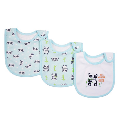 

3 Pack Baby Bibs 100 Organic Cotton Drooling Teething Feeding Bib Soft Super Absorbent With Snap Button For 0-36 Months Girls Boy