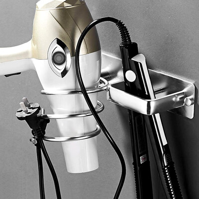 

Aluminum Holder Hairdryer Bathroom Shelf Storage Hairdryer Holder Rack Organizer