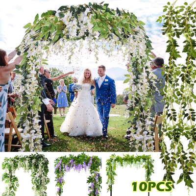 

410pcs 2M Artificial Flower Vine Wisteria Garland Vine Simulation Wreath Rattan Hanging Home Garden Wedding Arch Floral Decor