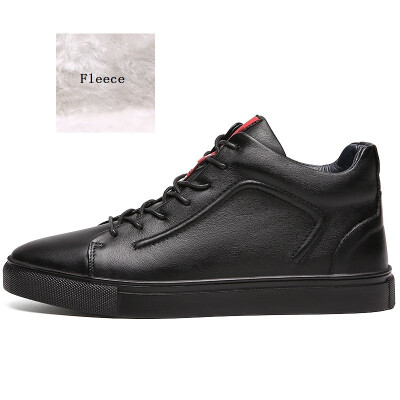 

Autumn&winter new large size mens shoes leather sports shoes trend plus velvet warm mens shoes high shoes