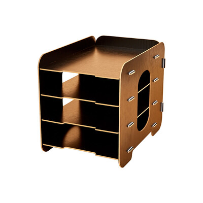 

4 Compartments Desktop File Organizer Sorter Wood Document Holder Storage Shelf for Office School