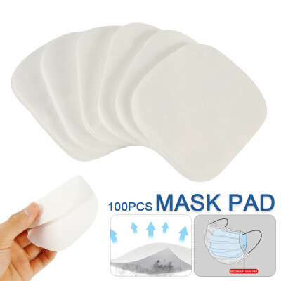 

100 Pcs Disposable Face Mask Filter Pads Non-Woven Anti-Dust Mask Filter Gasket Pad For Various Mouth Mask Only Mask Pads