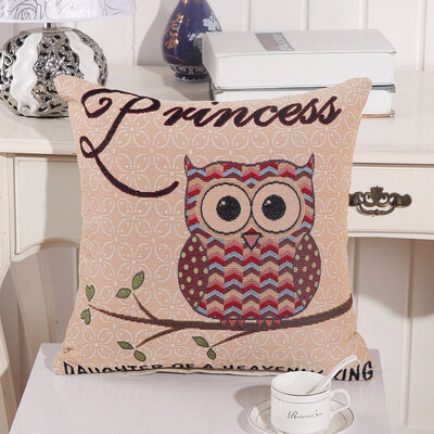 

bveteeOwl Cotton Cushion Covers Sofa Cushion Cases Cotton Linen Cushion Decorative Pillows Pillow Cover CoussinNo Inner