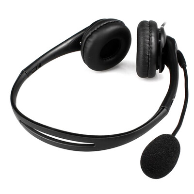 

Anti-Electromagnetic Interference USB Computer Headphone for Call Center Black