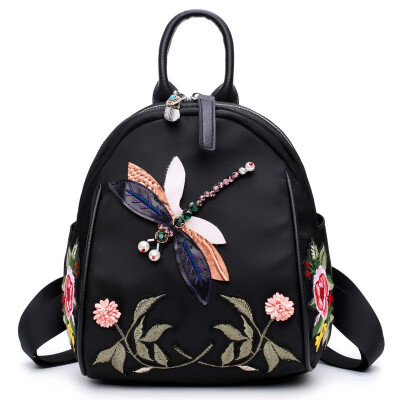 

1 Pcs Women Multi Backpack Dragonfly Embroidery Shoulder Purse for Shopping Date