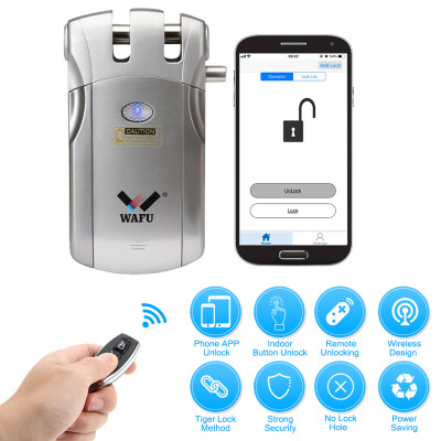 

WAFU WF-018U Wireless Remote Control Lock Security Invisible Keyless Intelligent Lock Zinc Alloy Metal Smart Door Lock iOS Android