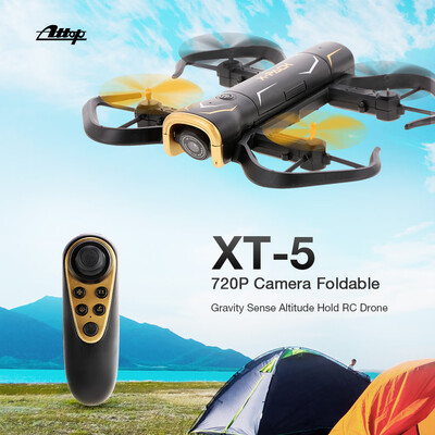 

Attop XT-5 720P Camera Foldable Wifi FPV Gravity Sense Altitude Hold Headless RC Quadcopter Drone