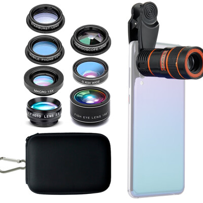 

Unique Designed 7-in-1 8X HD Photography Telephoto Mobile Phone Lens Cell Phone Screen Magnifier Stand