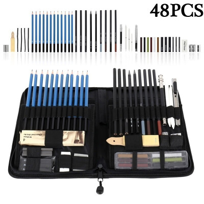 

32354248Pcs Graphite Charcoal Artist Sketch Tool Kit Professional Sketching Art Graphite Pencil Kit Drawing Set