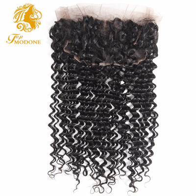 

Brazilian real person hair wig accessories 360 natural color deep lace closure