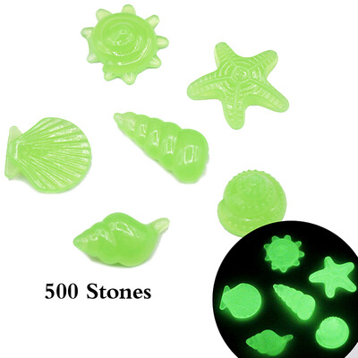

100pcsBag DIY Home Decor Luminous Pebbles Sea Conch Shell Starfish Glow in Dark Colorful Rocks Stone for Aquarium Fish Tank