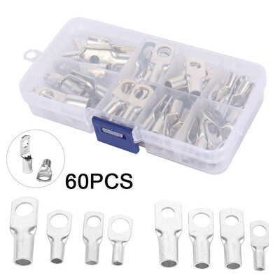 

60pcs Bolt Hole Tinned Copper Terminals Set-wire Terminals Connector Cable Lugs