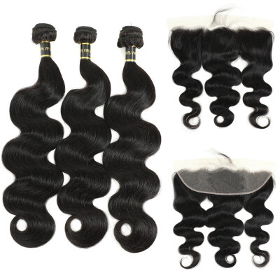 

Amazing Star Virgin Brazilian Hair Bundles with Frontal Body Wave with Frontal Human Hair with Frontal Closure Free Part