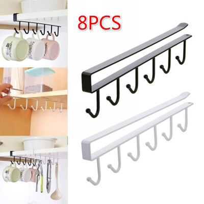 

1248Pcs Shelf Storage Clothes Hanging Wardrobe Kitchen Organizer Cup Holder Glass Mug Holder 6 Hooks Storage Rack