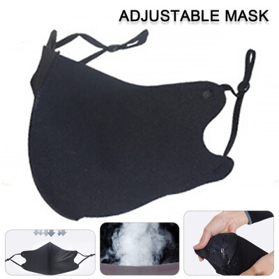 

1pcs 3 layers Washable Anti Haze Dust black Face Mask Carbon Filter Adjustable masks ice silk cotton independent bag