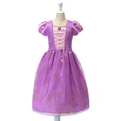 

MUABABY Girls Rapunzel Dress Kids Snow White Princess Costume Children Cinderella Aurora Sofia New Year Party Cosplay Dress