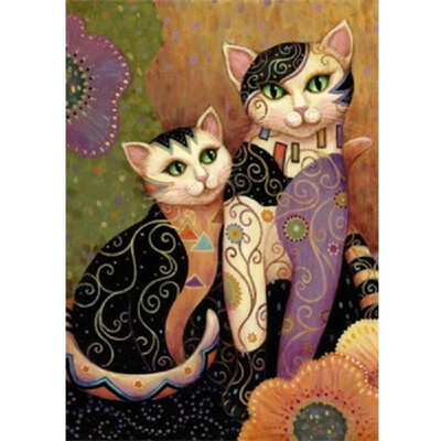 

Diamond Painting Embroidery Cross Stitch Full Mosaic DIY Kit Vintage Cats Animal Rhinestone Home Decor