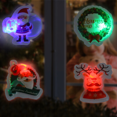 

Many memories of Christmas decorations Christmas tree ornaments childrens Christmas gift decoration with lights color plastic Christmas decoration free stickers 4 Pack