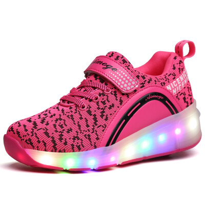 

2018 Heelys LED Light Sneakers with Wheel Boy Girl Roller Skate Casual Shoe with Roller Girl Zapatillas Zapatos