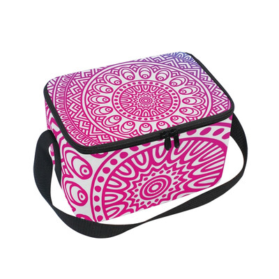 

ALAZA Insulated Lunch Box Pink Roma Style Lunch Bag for Men Women Portable Tote Bag Cooler Bag