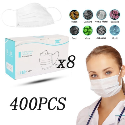 

350400PCS8Packs 3-Ply Protection Masks Disposable Face Masks Non-woven Mask Dust Proof Mask