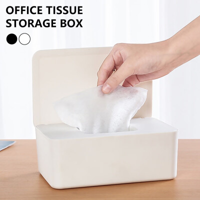 

Dustproof Tissue Storage Box Case Wet Wipes Dispenser Holder with Lid for Home Office Desk
