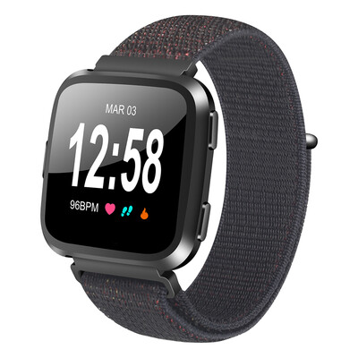 

Fitbit Versa Watch Bands 24cm Nylon Sport Loop Small Large Adjustable Closure Wrist Bands Replacement Straps for Fitbit Versa Smar