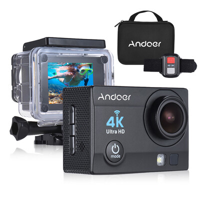 

Andoer Q3H-R 4K 30fps 16MP WiFi Sports Action Camera 1080P Full HD 170° Wide-Angle Lens Waterproof 30m 2" LCD w Remote Control