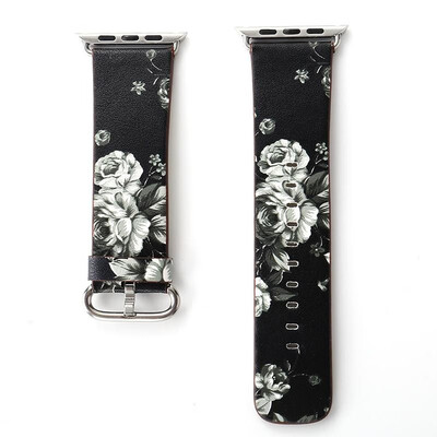 

Floral Watch Strap For Apple Watch Strap Bands Leather Flower Straps Band 38mm42mm Bracelets With Adapter