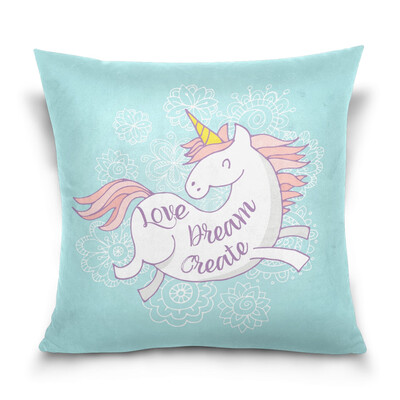 

ALAZA 16 X 16 inch Pillow Case Decorative Cushion Cover Cute Magic Unicon Pattern Pillowcase