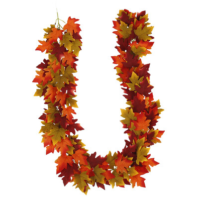 

Willstar 1PCS 656 ft Autumn Leaves Maple Leaf Christmas Decoration Bar Tops Ribbon Garland-Style A