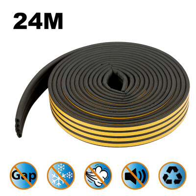 

24m Doors Windows Foam Seal Strip Self-Adhesive D Type Soundproofing Collision Avoidance Rubber Sealing Strips Sticker