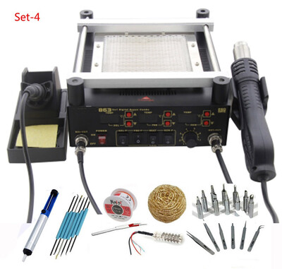 

Gordak 863 3 in 1 Digita Hot Air Heat Gun BGA Rework Solder Station Electric Soldering iron IR Infrared Preheating Station 220V