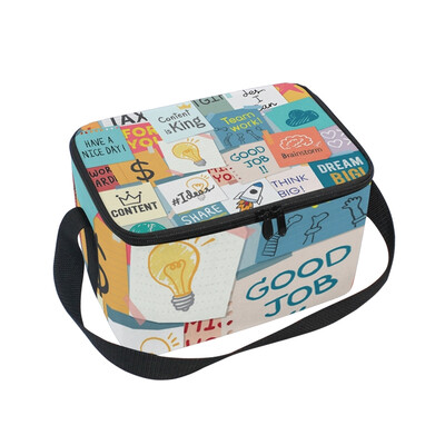 

ALAZA Lunch Box Insulated Lunch Bag Large Cooler Tag Pattern Tote Bag