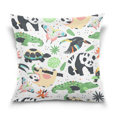 

ALAZA Throw Pillow Cover 16 X 16 inch Christmas Gift Cushion Cover with Panda Printed Pillowcase