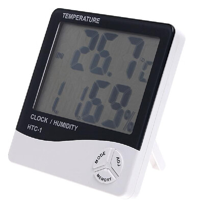 

4PCSLot HTC-1 LCD Digital Temperature Humidity Meter Hygrometer Alarm Clock Time with Bracket