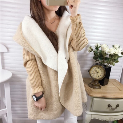 

2018 sweater autumn winter clothing new large size thick lamb warm long cardigan womens coat wholesale