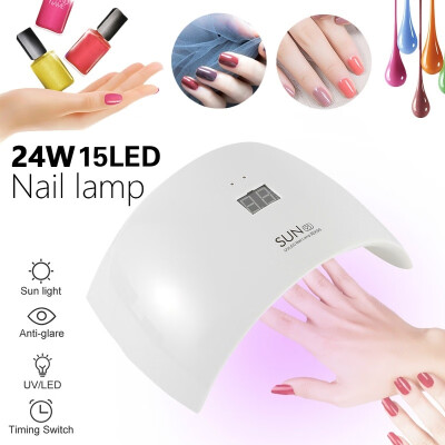 

24W 15LED Smart Infrared Sensor UV Sunlight Nail Dryer Lamp Gel Polish Curing Timing Manicure Machine USB 3 Timers